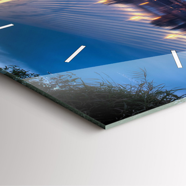 Square glass wall clock Rędziński Bridge Wrocław