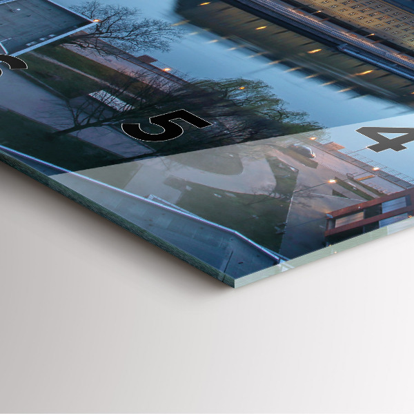 Square glass wall clock Wroclaw from a drone