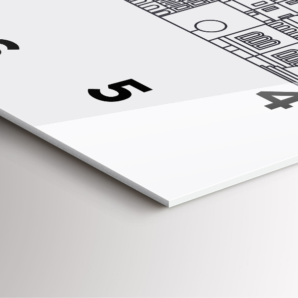 Square glass wall clock Lodz architecture panorama