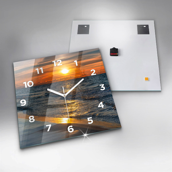 Square glass wall clock Władysławowo Baltic Sea