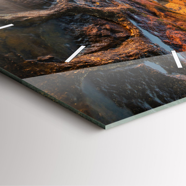 Square glass wall clock The Lighthouse and the Baltic Sea