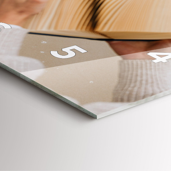 Square glass wall clock A moment with a book