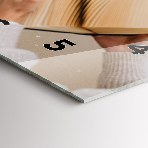 Square glass wall clock A moment with a book