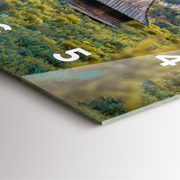 Square glass wall clock Cottage in the Tatra Mountains