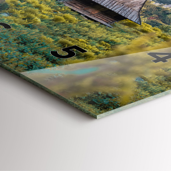 Square glass wall clock Cottage in the Tatra Mountains