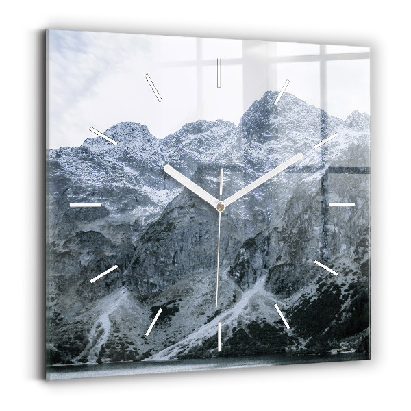 Square glass wall clock Morskie Oko in the Tatra Mountains