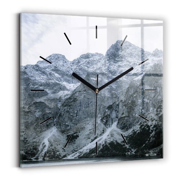 Square glass wall clock Morskie Oko in the Tatra Mountains