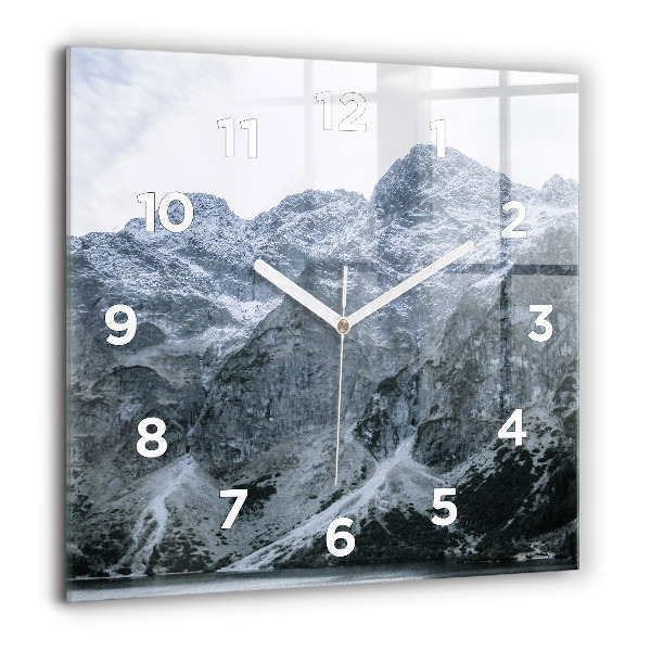 Square glass wall clock Morskie Oko in the Tatra Mountains