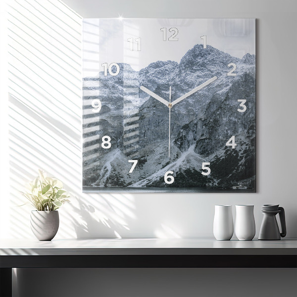 Square glass wall clock Morskie Oko in the Tatra Mountains