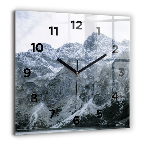 Square glass wall clock Morskie Oko in the Tatra Mountains