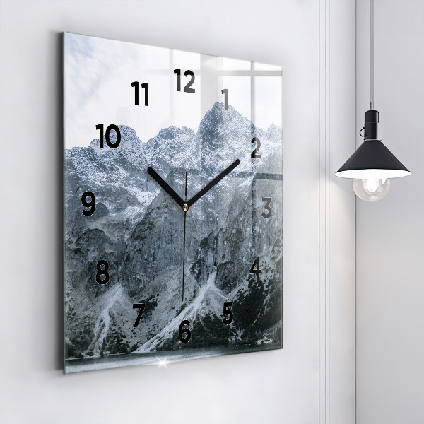 Square glass wall clock Morskie Oko in the Tatra Mountains