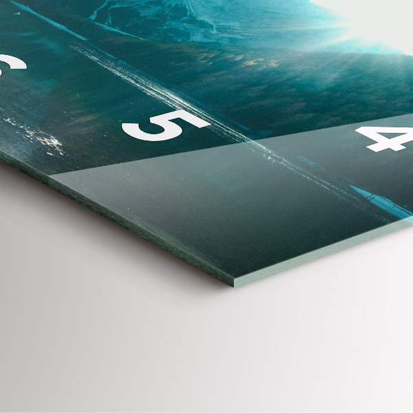 Square glass wall clock Mountain and river in Poland