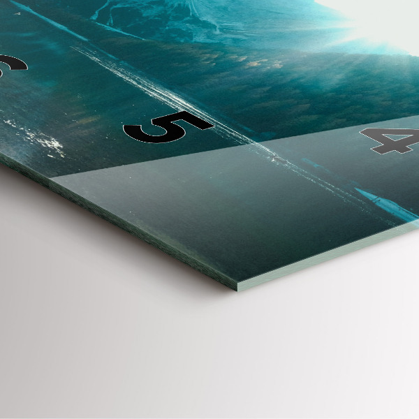 Square glass wall clock Mountain and river in Poland