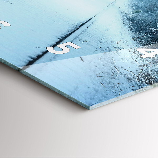 Square glass wall clock Deer on the tracks