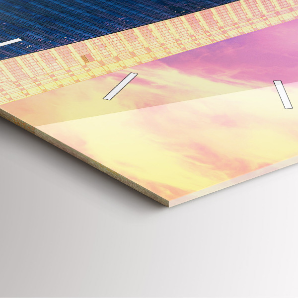 Square glass wall clock Skyscraper in Warsaw