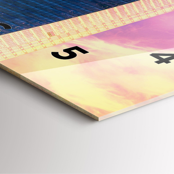 Square glass wall clock Skyscraper in Warsaw