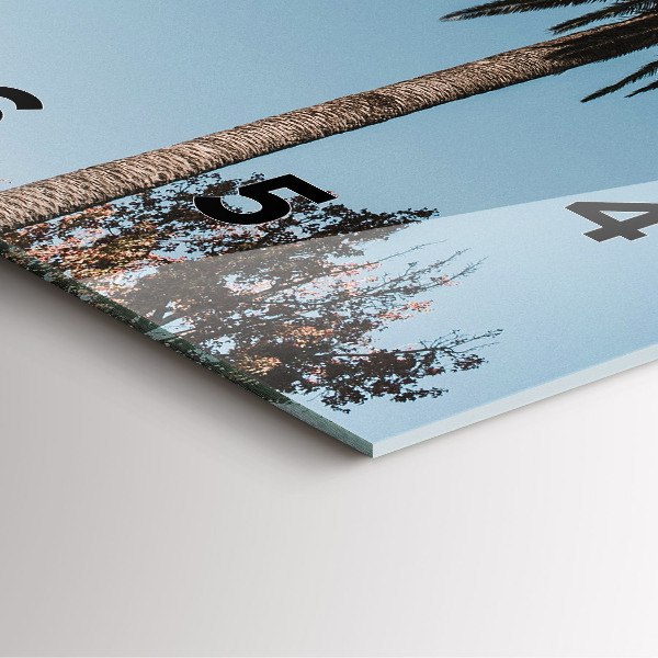 Square glass wall clock Palm trees in Los Angeles