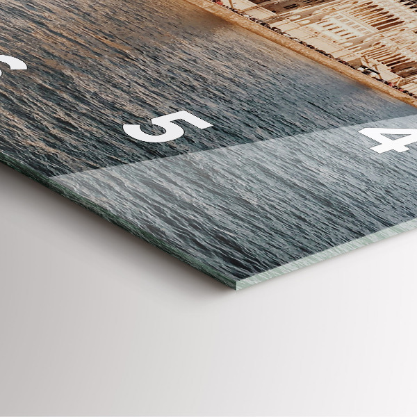 Square glass wall clock Parliament in Budapest