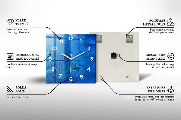Square glass wall clock Parliament in Budapest
