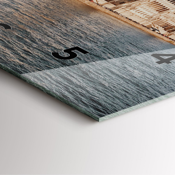 Square glass wall clock Parliament in Budapest