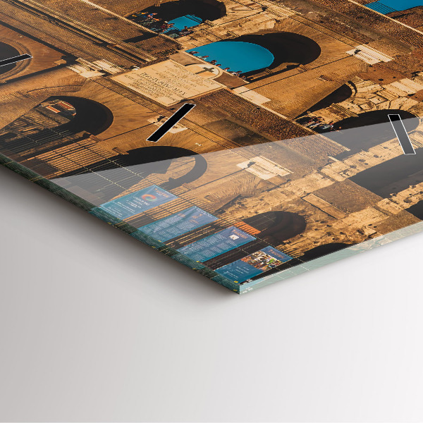 Square glass wall clock The Colosseum in Italy