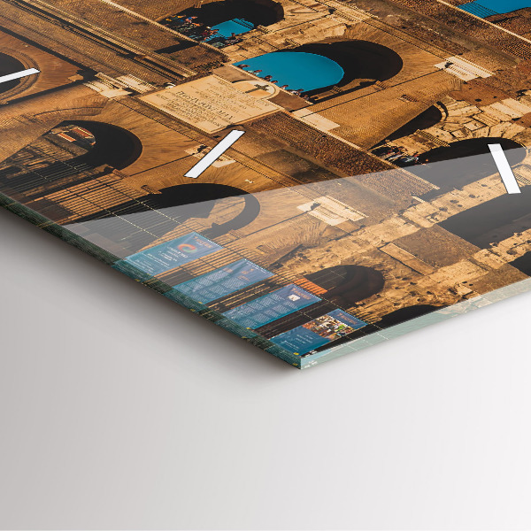 Square glass wall clock The Colosseum in Italy