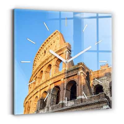Square glass wall clock Colosseum in Rome