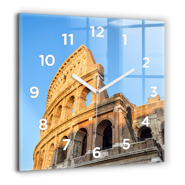 Square glass wall clock Colosseum in Rome