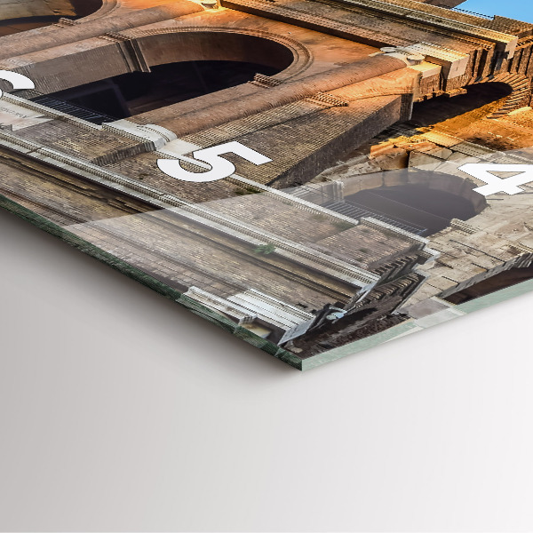 Square glass wall clock Colosseum in Rome