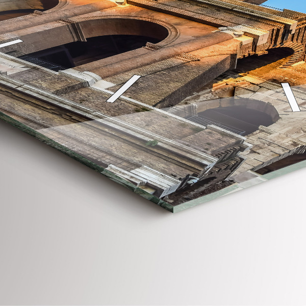 Square glass wall clock Colosseum in Rome