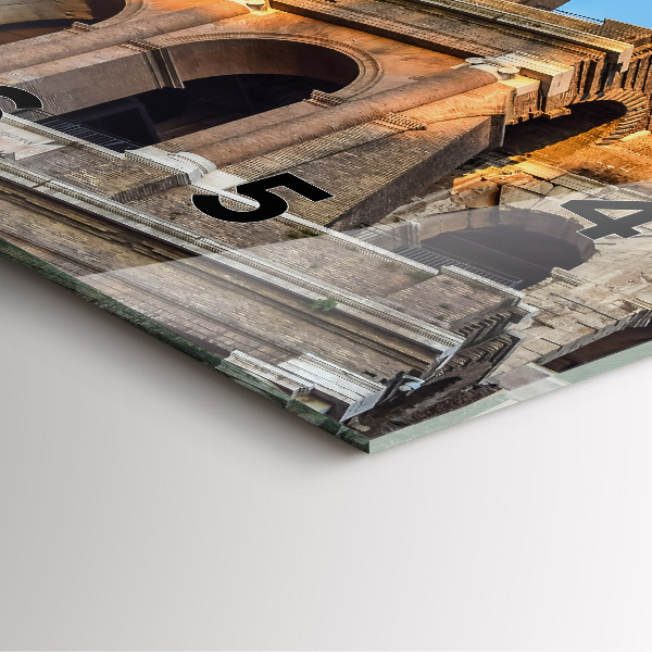 Square glass wall clock Colosseum in Rome