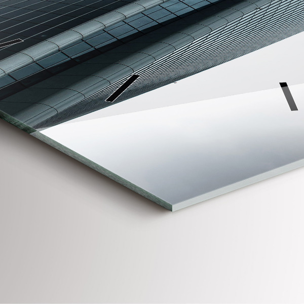 Square glass wall clock Skyscraper in Milan