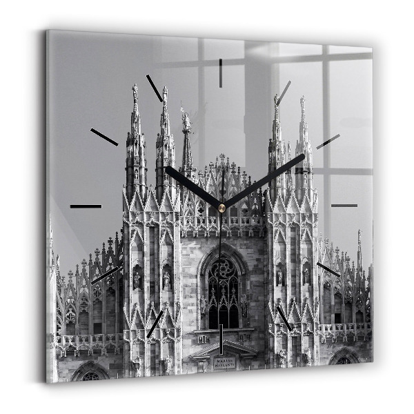 Square glass wall clock Milan Cathedral