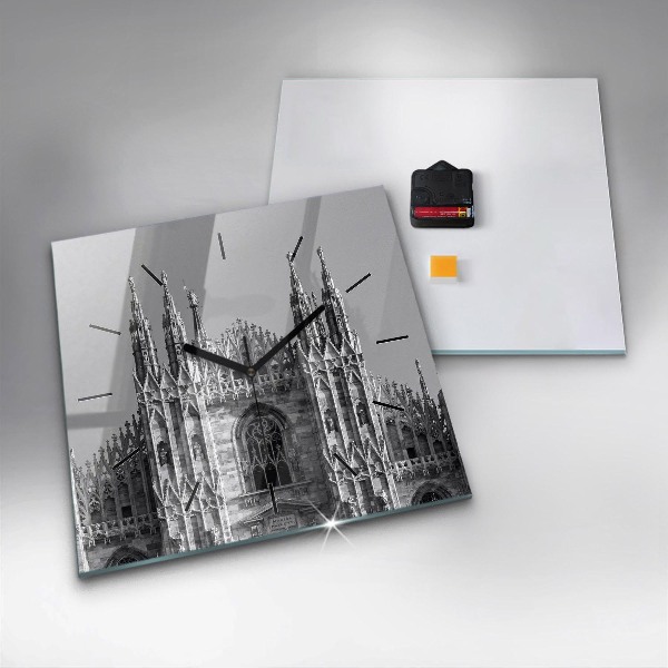 Square glass wall clock Milan Cathedral