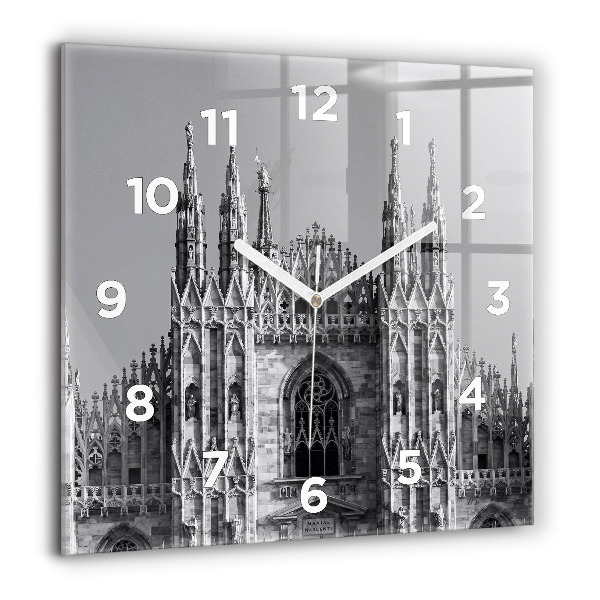 Square glass wall clock Milan Cathedral