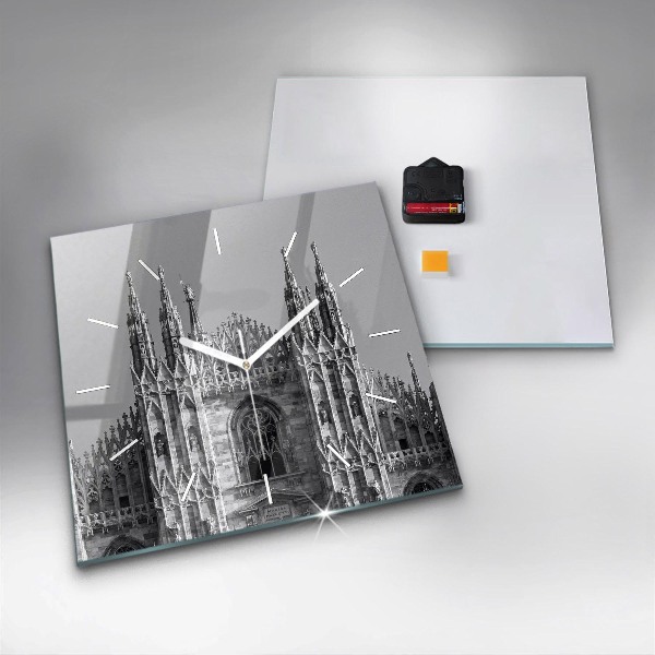 Square glass wall clock Milan Cathedral