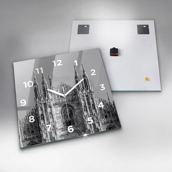 Square glass wall clock Milan Cathedral