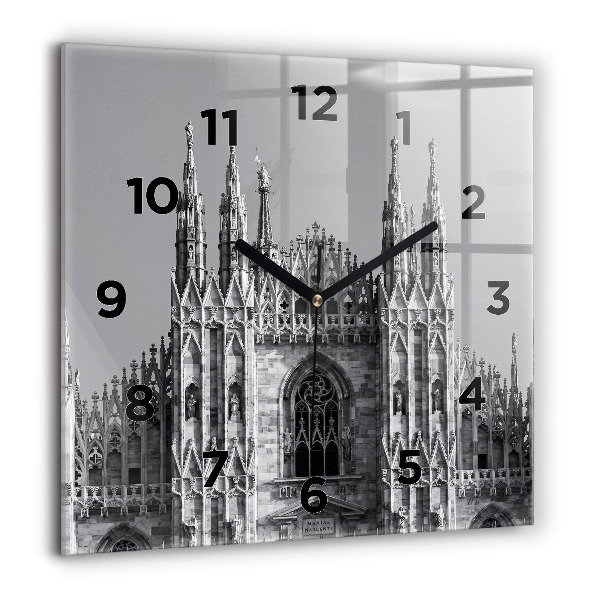 Square glass wall clock Milan Cathedral