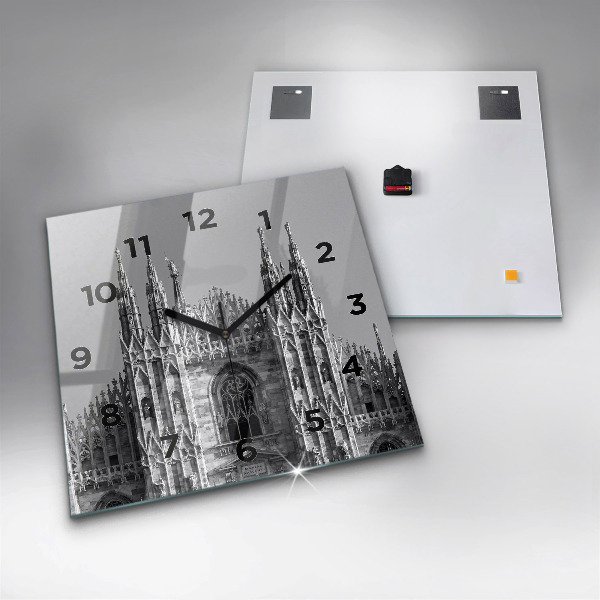 Square glass wall clock Milan Cathedral