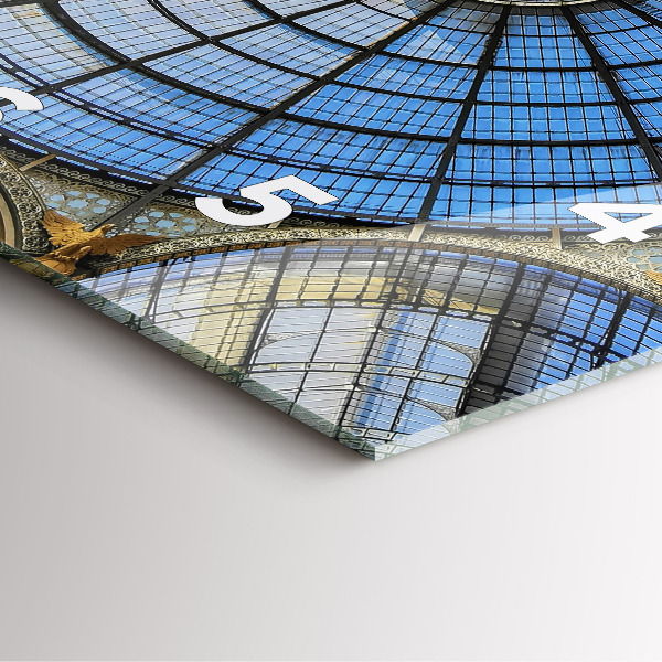 Square glass wall clock Shopping mall in Milan