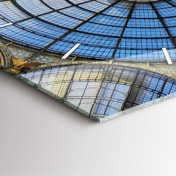 Square glass wall clock Shopping mall in Milan