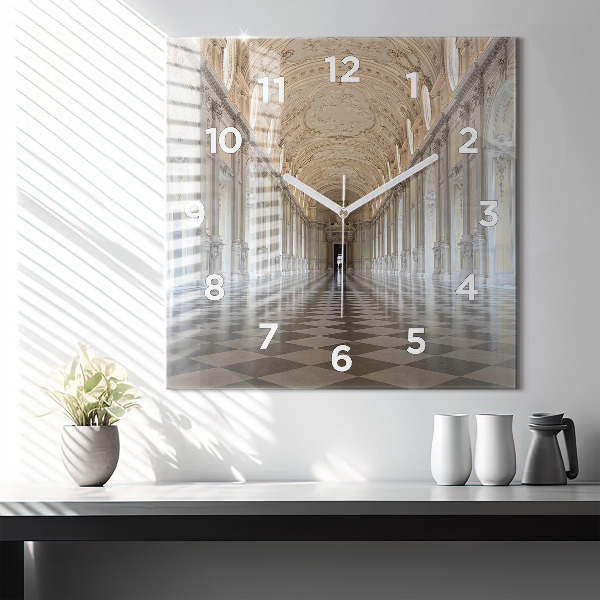 Square glass wall clock La Veneria Reale Museum