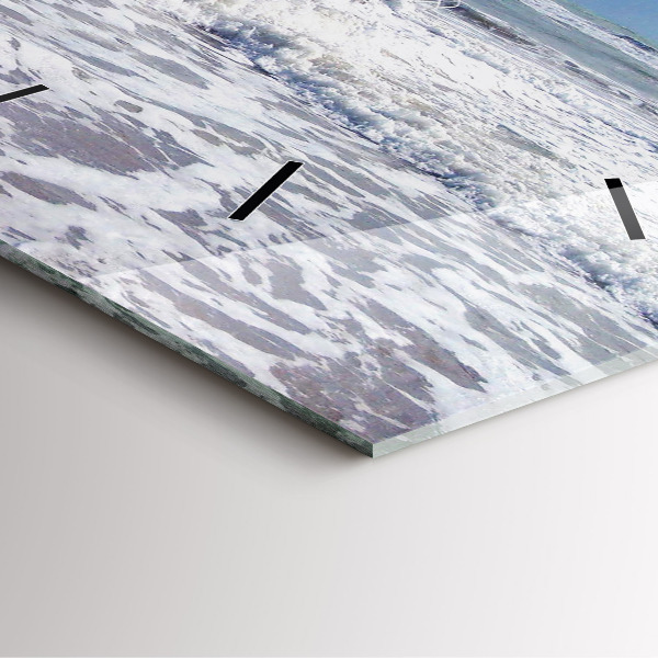 Square glass wall clock Sunken watercraft