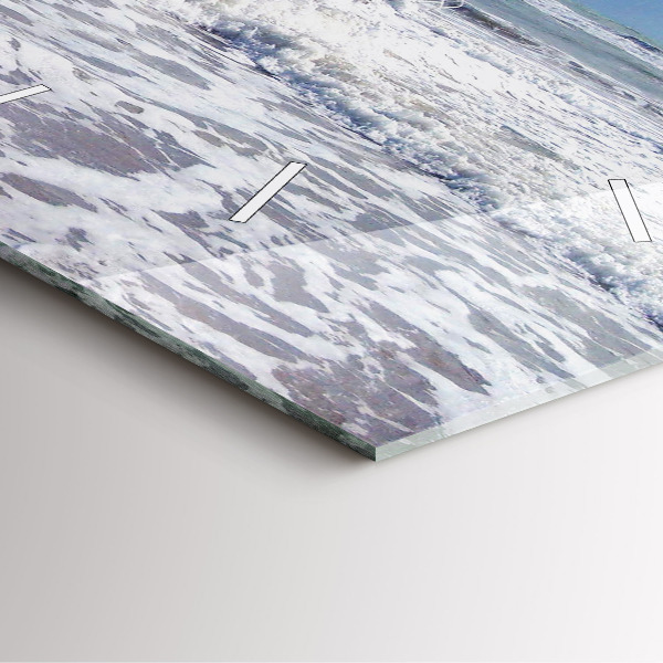 Square glass wall clock Sunken watercraft