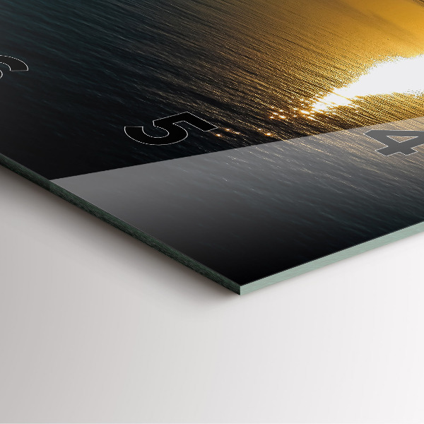 Square glass wall clock Sunrise landscape