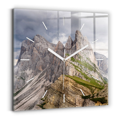 Square glass wall clock Rocky Mountains