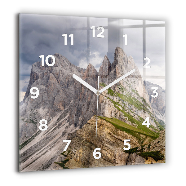 Square glass wall clock Rocky Mountains