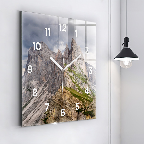 Square glass wall clock Rocky Mountains