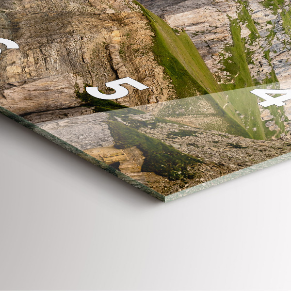 Square glass wall clock Rocky Mountains