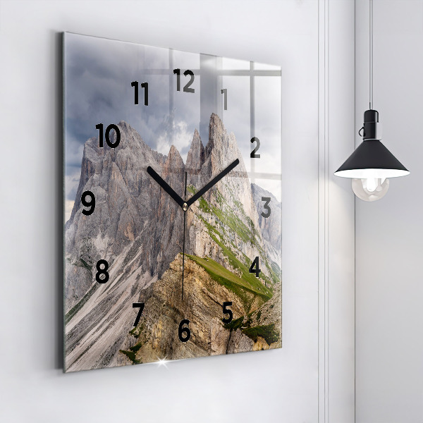 Square glass wall clock Rocky Mountains